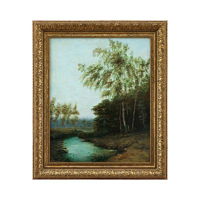 Картина «Маленькое лесное озеро». Novak НАвстро-Венгрия. (?)конец ХІХ-начало XX ввхолст, масло68 