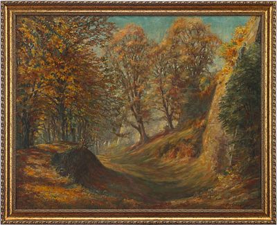 Е. Heuberger Сентябрьский пейзаж х/м Германия 1930-е гг. 100х80 см. Е. Heuberger1930 ггхолст 