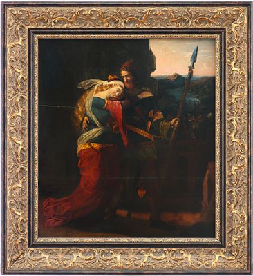 Н. Х. Зигфрид и Кринхильда дерево масло Европа сер. XIX в. 48,2x43 см. неизвестный европейский 