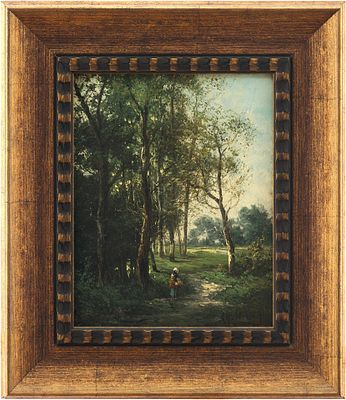 Пейзаж с женской фигурой. Charles Henry. Charles HenryЕвропаПоследняя четверть XIX векадерево 