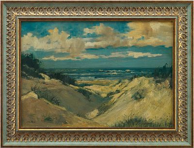 Картина «В дюнах». Johann Rassпервая половина XX векахолст, масло46,5 см х 65,5 смНа картине 