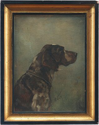 Портрет собаки. Европаконец XIX начало XX ввхолст, масло28 см х 22 смКартина «Портрет собаки» 