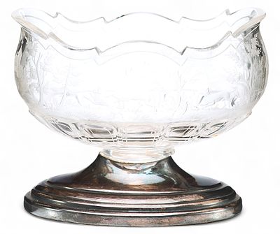 Вазочка в необарочном стиле. ГерманияВторая четверть XX векастекло, гравировка, травление 