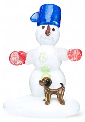 Скульптура "Снеговик". Мурано1950- ггцветное стекло, выдувание13 см х смНа невысокой подставке 