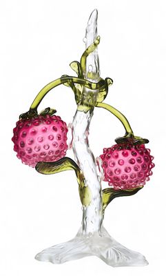 Композиция с лесными ягодами. Богемия1900-ггцветное стекло, литьё29 см х смКомпозиция из 