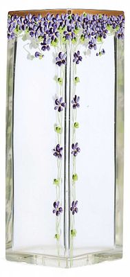 Ваза &laquo;Весеннее настроение&raquo;. БогемияНачало XX векастекло, литье, гранение; роспись эмалью 