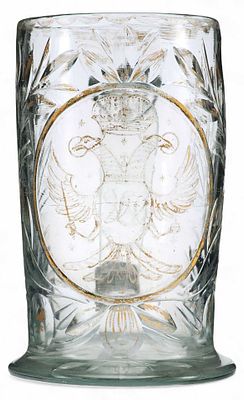 Кружка для холодных напитков. XVIII в. Австрия. АвстрияXVIII векбесцветное стекло, гравировка 