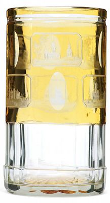 Стакан &laquo;Замки&raquo;. Богемияконец XIX- начало XX ввцветное стекло, гранение, шлифовка, гравировка15,4 