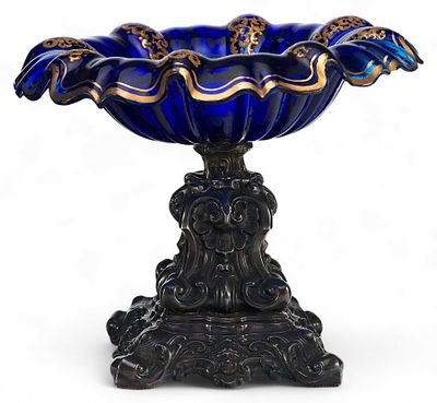 Ваза для фруктов. В стиле эклектика. Австрия1852серебро; стекло, золочение14,2 см х 17,7 смВаза 