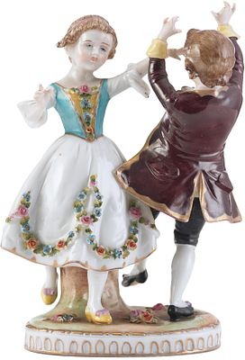 Скульптура Танец фарфор E&A Muller Рудольштадт Германия 1890-1927 гг. H-16,5 см. Рудольштадт 