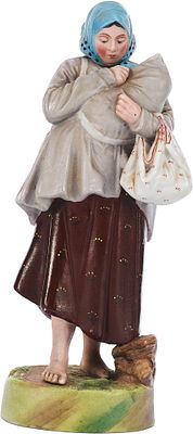 Скульптура Горькая доля бисквит Дмитровский фарфоровый завод Вербилки СССР 1927-30 гг. Н-23,7 см. 