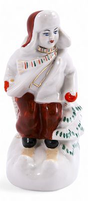 Скульптура Лыжник фарфор, Полонский ЗХК Полонное УССР 1950-60-е гг. Н-15,5 см. Украина 