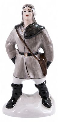 Скульптура Летчик фарфор, Коростень Украина ХХ в. 9,5х19,5 см. Россияконец XX начало XXI 