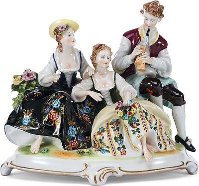 Скульптурная композиция Пастораль фарфор, Rudolstadt Германия нач. ХХ в. 22х24 см. Германия 