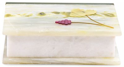 Шкатулка с рисунком з-д Русские самоцветы Свердловск СССР 1970 г.9,8х8 см. Свердловский завод 