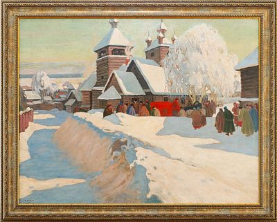 Копия И. С. Горюшкин-Сорокопудов Княже у обедни нач. ХХ в. 100х83 см. см х смХолст, масло. 