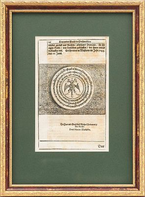 Эстамп "Печать царя Михаила Федоровича" для книги Адама Олеария. около 1656 гбумага, резцовая 