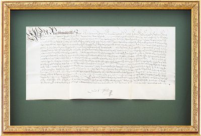 "Рукописный пергамент". Аугсбург1603пергамент, чернила29,8 см х 50 смПредставленный документ – 