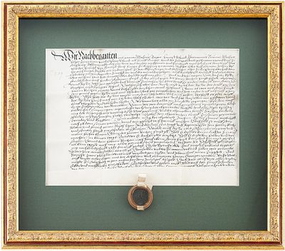 Клиентское письмо Ханса Рентца. Аугсбург1561пергамент, чернила30 см х 36,5 смНа изображении 