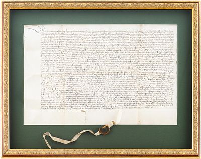 Рукописный пергамент 1512 г. Аугсбург сургучная печать 28,8&times;39 см. Судебное разбирательство. Ауг 