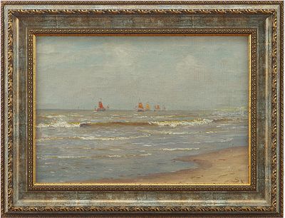 Картина &laquo;Парусная регата&raquo;. неизвестный европейский художник.Европапервая четверть ХХ векахолст 