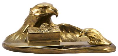 Настольный письменный прибор &laquo;Орел&raquo;. Австрияначало XX векалитьё, сборка, бронза см х 