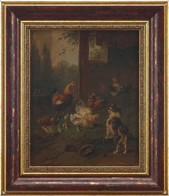 Картина "Птичий переполох". Nowey А.ЕвропаВторая половина XIX векадерево, масло26 см х 21 смНа 