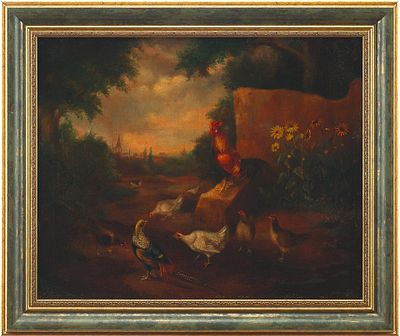 Богдан Каудецкий картина Птичий двор х/м 1920–30-е гг. 40,5x56 см. неизвестный европейский 