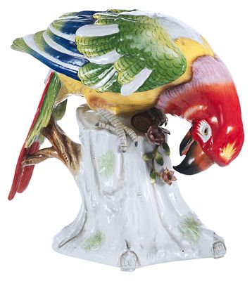 Скульптура Попугай фарфор, Ширхольц и сын (Schierholz) Германия 1951-72 гг. Н-11,5 см. Плауэ 