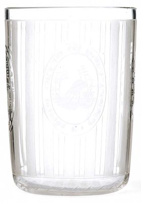 Стакан с цаплями. БогемияВторая половина XIX векабесцветное стекло, гравировка9,3 см х 6,7 