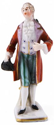 Скульптура &laquo;Кавалер&raquo;. Плауэ, Германия1887- 1900 ггфарфор, литье, роспись, золочение8 см х 