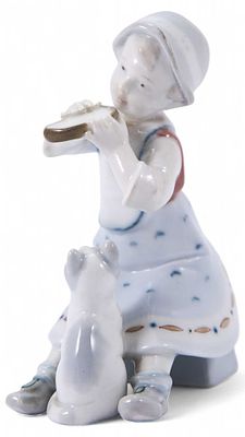 Скульптура &laquo;Девочка с кошкой&raquo;. Metzler &amp; Ortloff, Тюрингия, Германия1890-1945 ггфарфор; 