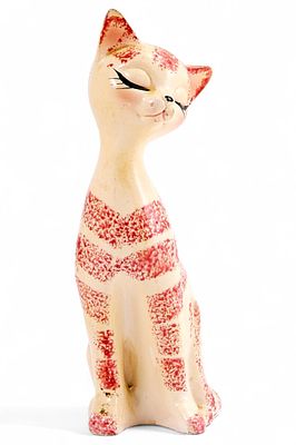 Скульптура Полосатая кошка фаянс, Европа ХХ в. H-19 см. ГерманияВторая половина XX векафаянс; 