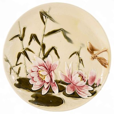 Панно &laquo;Кувшинки&raquo; периода европейского Арт Нуво. Австро- Венгрия1900-1914 ггмайолика, литье 