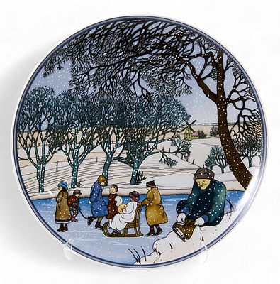 Тарелка Зима фарфор, Villeroy & Boch Германия 1980-е гг. D-25 см. Vileгоу &amp; Boch 