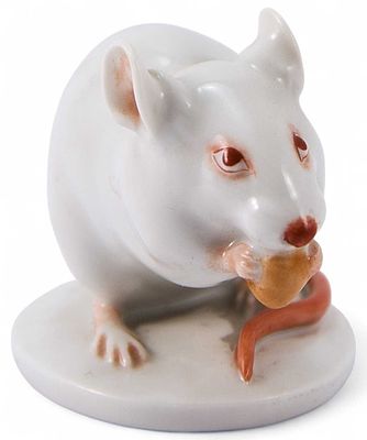 Скульптура Мышка фарфор, Аугартен (Augarten) Австрия кон. ХХ в. Н-5,3 см. Аугартен 