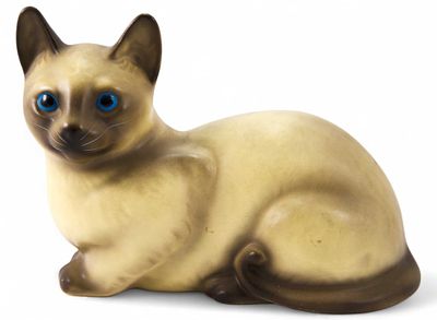 Скульптура Сиамская кошка фаянс, Италия сер. ХХ в. Н-11,5 см. Италияконец XX векафаянс 
