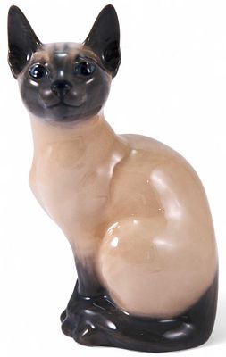 Скульптура Сиамская кошка фарфор, Royal Copenhagen Копенгаген, Дания H-19 см. Копенгаген 