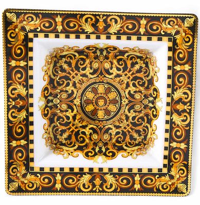 Квадратный лоток Барокко фарфор, Розенталь (Rosenthal х Versace) Германия L-13,2 см. Розенталь-В 