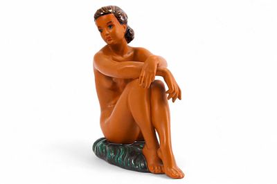 Скульптура Обнаженная керамика, Wiener Keramik Австрия (?) Н-21,5 см. Винер Керамик (?) 
