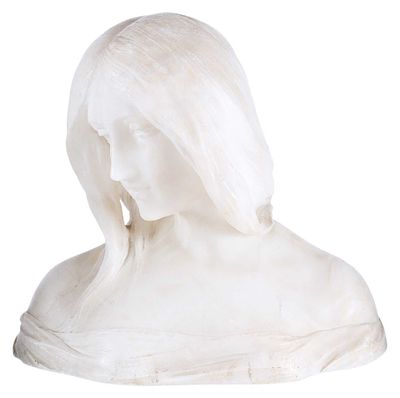 Скульптурный бюст из алебастра. неизвестный европейский скульпторЕвропаначало XX векаалебастр; 