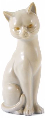 Скульптура Белая кошка фарфор, Европа ХХ в. Н-15,5 см. Европа1960-1970-е ггфарфор, литье 