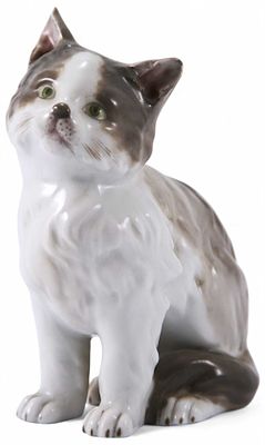 Скульптура Котенок Хойбах Heubach, фарфор Германия 1882-1915 гг. Н-14,3 см. Heubach 