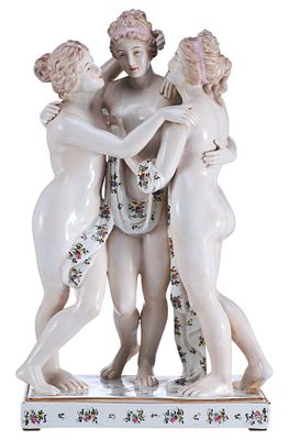 Скульптура Три грации бисквит, Кацухетте, Германия 1914-45-е гг. Н-47х29 см. Кацухетте 