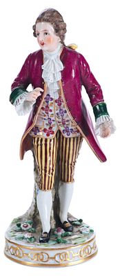 Скульптура &laquo;Господин в камзоле&raquo;. Плауэ, Германияконец XIX- начало XX ввфарфор, роспись15,4 см х 