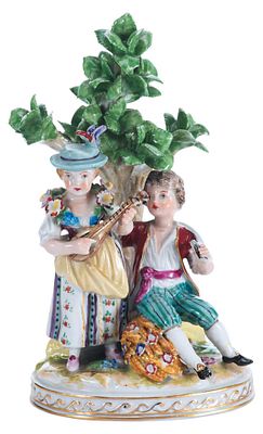 Скульптурная группа Музыканты фарфор, S&auml;chsische Германия нач. ХХ в. Н-17,5 см. Потсшаппель 