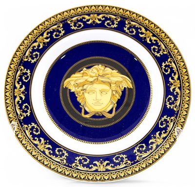Декоративная тарелка Голубая Медуза фарфор, Розенталь (Rosenthal х Versace) Германия D-18,3 см. 