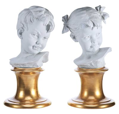 Парные скульптуры &laquo;Дети&raquo;. Bruno MeritНеаполь, ИталияНачало XX векафарфор, литье, лепка, глазурь 