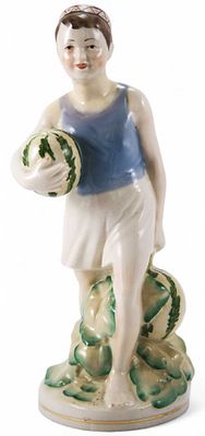 Скульптура &laquo;Мальчик с арбузами&raquo;. Городницкий фарфоровый завод, Украина1955-1959 ггфарфор 