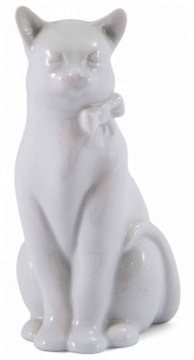 Скульптура Кот с бантиком фарфор, Херенд (Herend) Венгрия 1940-е гг. H-11,5 см. Венгрия 